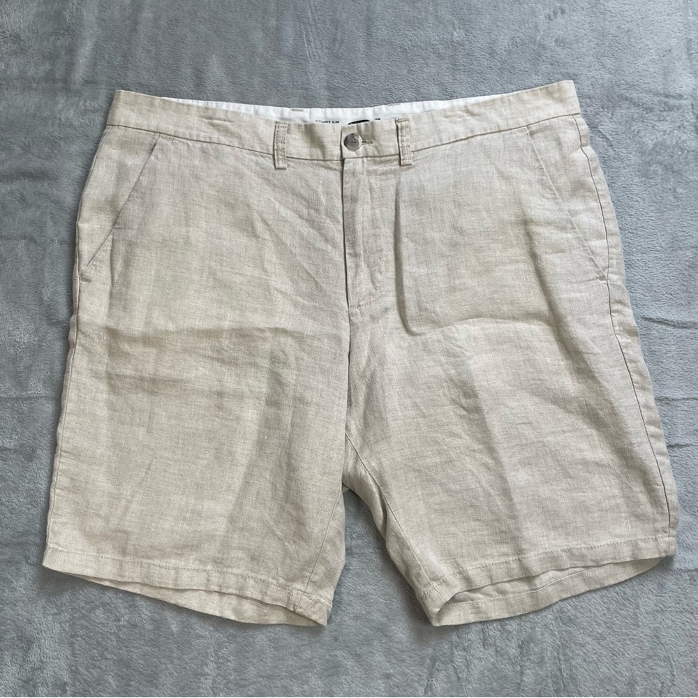 Old Navy Shorts 38 (Actual 40) Men’s 100% Linen Ultimate Slim Flat Front
